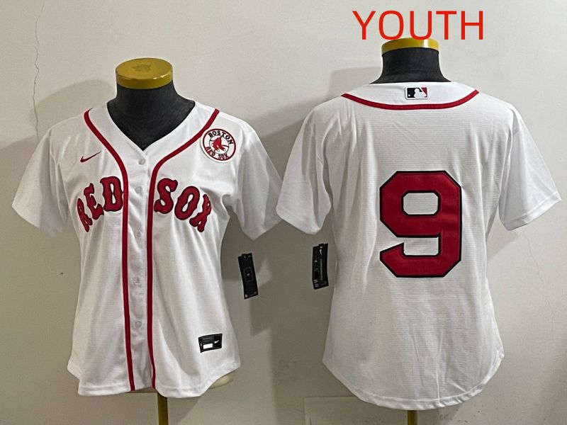 Youth Boston Red Sox #9 No Name White Game 2025 Nike MLB Jersey style 7->youth mlb jersey->Youth Jersey